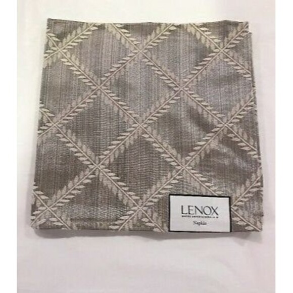 10 Lenox Laurel Leaf Taupe Cloth Napkins - Picture 1 of 2